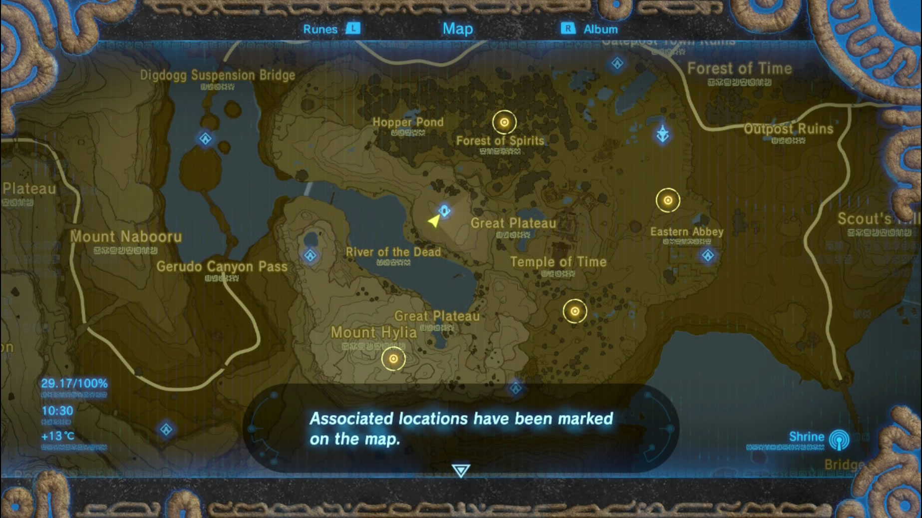 Map from The Legend of Zelda: Breath of the Wild